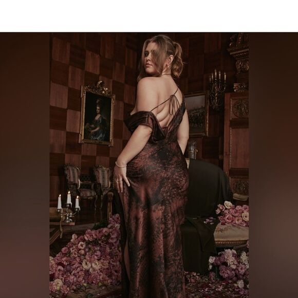 COPY - MWT HOUSE OF CB 'Alaina' Antique Copper Bias Cut Maxi dress Size XS - Picture 4 of 7